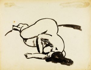 Mujer desnuda tumbada de Carl Newman