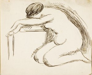 Mujer desnuda de rodillas de Carl Newman