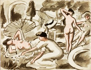 Grupo de mujeres desnudas y semidesnudas de Carl Newman