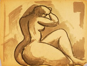 Desnudo femenino sentado