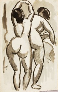 Dos desnudos femeninos de pie