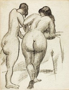 Dos desnudos de pie