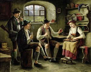 Joven tocando una cítara de Carl Ostersetzer