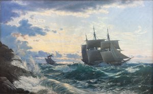 Barcos que despejan la tierra después de una tormenta de Carl Rasmussen