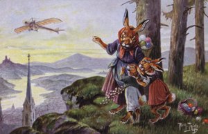 Conejos discutiendo un avión de Carl Robert Arthur Thiele