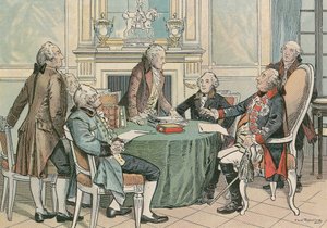 Federico Guillermo II, Rey de Prusia (1744-1797) en una consulta sobre el Código Civil General Prusiano (alrededor de 1790)