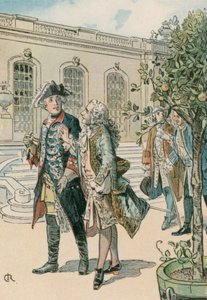 Federico el Grande (1712-1786) en conversación con el filósofo francés Voltaire (1694-1778)