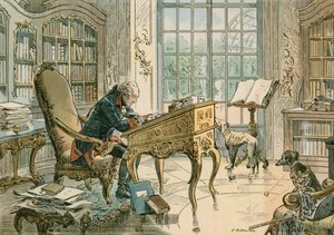 Federico el Grande (1712-1786) en su estudio