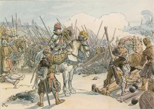 Joachim II liderando la batalla en las Guerras Turcas en 1542 de Carl Rohling