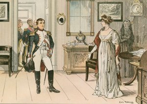 La Reina Luisa de Prusia (1776-1810) y Napoleón I (1769-1821) en Tilsit en 1807 durante la firma del segundo tratado de Tilsit de Carl Rohling