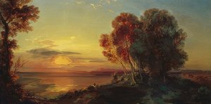 Puesta de sol en el lago Starnberger