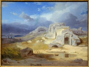 La tumba de Arquímedes en Siracusa. Pintura de Carl Rottmann (1798 - 1850) de Carl Rottmann
