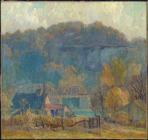 The Cliff at Morning, Ozarks (óleo sobre lienzo) de Carl Rudolph Krafft