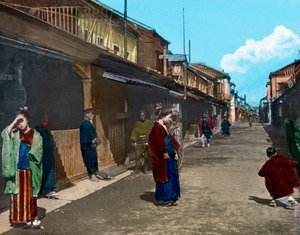 Japón, isla de Honshu, región de Kanto, vida callejera en Tokio, fecha de la imagen: hacia 1920. Archivo Carl Simon de Carl Simon