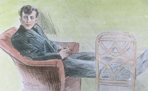 El viaje inaugural del Titanic 1912, imagen probablemente una ilustración de Harold Bride, uno de los operadores inalámbricos del Titanic para telegrama, historia, histórico, Carl Simon, diapositiva de vidrio coloreada a mano. de Carl Simon