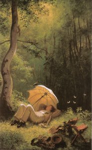 El pintor en un claro del bosque