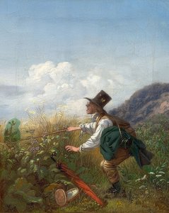 El cazador de mariposas (Botánico). Alrededor de 1837 de Carl Spitzweg