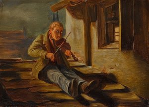 El violinista cornudo de Carl Spitzweg