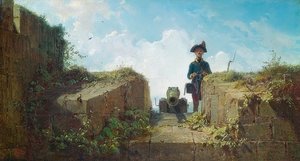 El centinela que teje de Carl Spitzweg