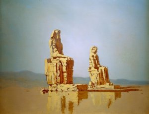 Los llamados colosos de Memnón en Egipto