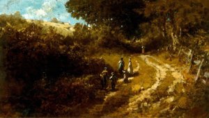Camino a la iglesia en Dachau de Carl Spitzweg