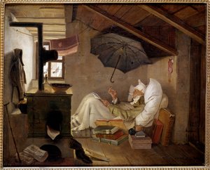 El poeta pobre (detalle) de Carl Spitzweg