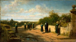 Internado de niñas paseando de Carl Spitzweg