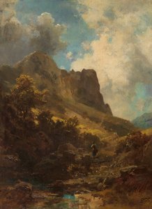 Valle del cañón con una lechera de Carl Spitzweg