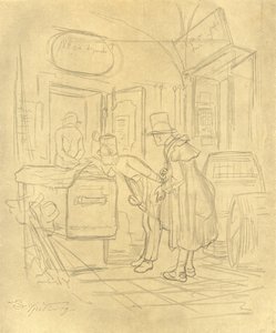 Zollvisitation I, mediados-finales del siglo XIX, c1924 de Carl Spitzweg