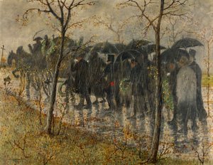 cortejo fúnebre bajo la lluvia de Carl Strathmann