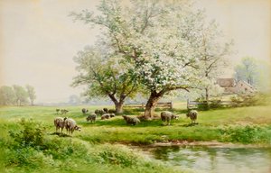 Paisaje pastoral, finales del siglo XIX-principios del siglo XX de Carl Weber