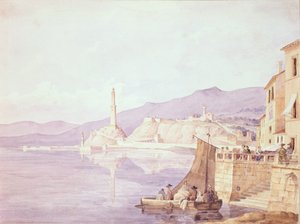 El puerto de Génova, 1835 de Carl Wilhelm Goetzloff