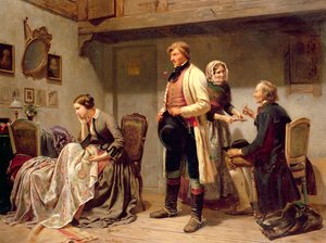 Un brindis por la pareja comprometida de Carl Wilhelm Huebner
