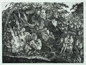 Alemán: Amantes en una gruta, rodeados de plantas y hierbas Amantes en una gruta, rodeados de plantas y hierbas de Carl Wilhelm Kolbe