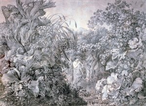 Una niña en el bosque de Weidenau, c. 1777-1835 de Carl Wilhelm Kolbe the elder
