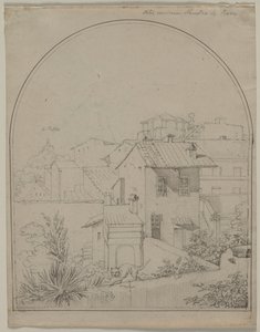 Vista desde mi ventana en Roma recto Soldado en un paisaje verso, c. 1817 de Carl Wilhelm Tischbein