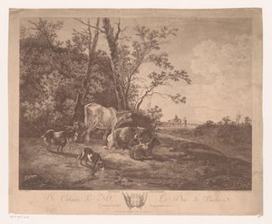 paisaje con ganado Paturage Hollandois (título sobre objeto)