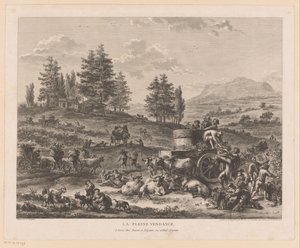 Vintage en un paisaje La pleine vendange (título sobre objeto) de Carl Wilhelm Weisbrod
