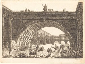 Fantasía Arquitectónica de un Monumento de Carl Wilhelm Weisbrod after Hubert Robert