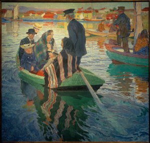Feligreses en un bote de Carl Wilhelm Wilhelmson