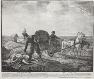 El emperador Alejandro I ayuda a una persona necesitada, 1820. de Carl von Hampeln