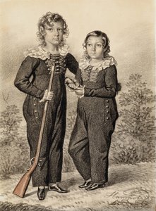 Retrato de Alexander y Alexei Dondukov-Korsakov, finales de 1820-principios de 1830