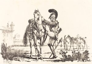 Carabinero montando un caballo