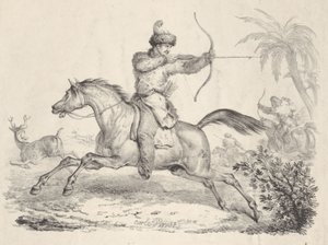 Cosacos a Caballo Cazando Ciervos, 1821-36 de Carle Vernet