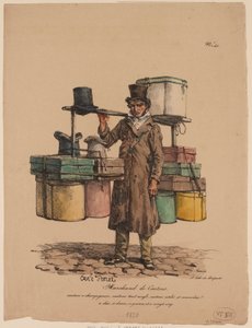 Vendedor de cajas de sombreros de 