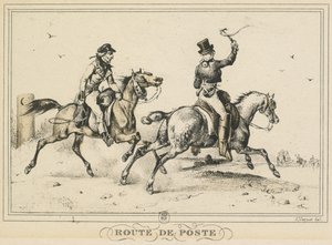 Escenas de la vida diaria, caminos y senderos: Ruta del correo..., 1817