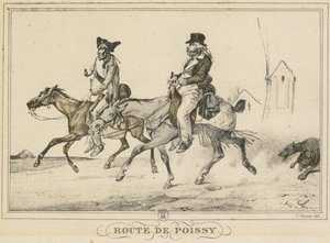 Escenas de la vida cotidiana, caminos y senderos: Camino a Poissy de Carle Vernet