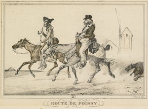 Escenas de la vida diaria, caminos y senderos: Camino a Poissy..., 1816 de Carle Vernet