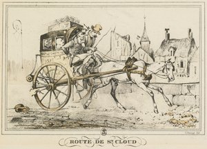 Escenas de la vida cotidiana, caminos y senderos: Camino a Saint-Cloud de Carle Vernet