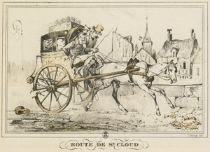 Escenas de la vida cotidiana, caminos y senderos: Camino a Saint-Cloud, 1816 de Carle Vernet